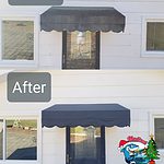 Before and after photo of an awning that was clean in Eastridge TN